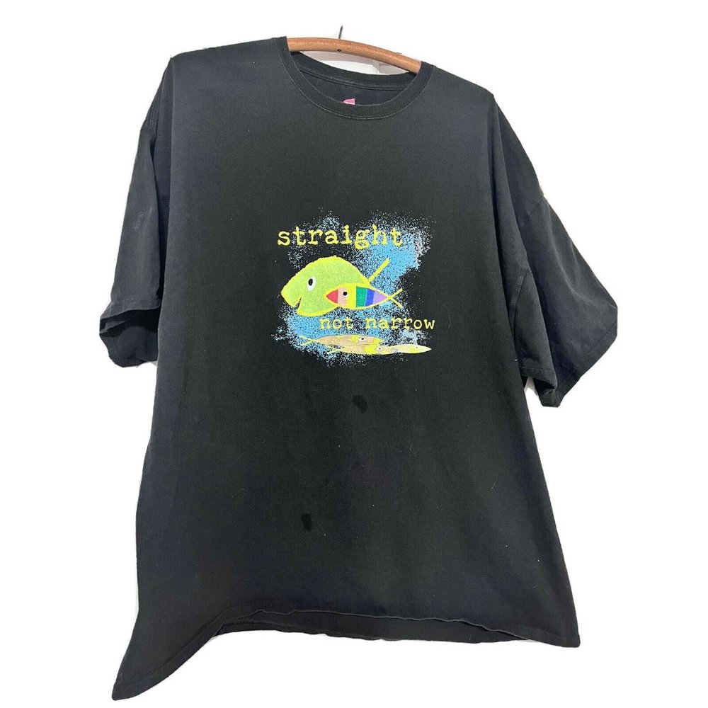 Straight But Not Narrow (Minded) LGBT Pride Support Shirt 3XL